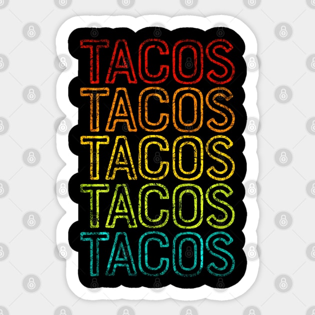 Taco shirt Men Women Retro Tacos Vintage Tuesday Mexican Sticker by CovidStore